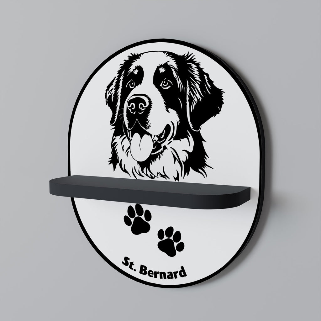 SAINT BERNARD Prateleira Oval Decorativa em Acabamento Preto