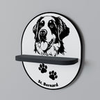 SAINT BERNARD Prateleira Oval Decorativa em Acabamento Preto