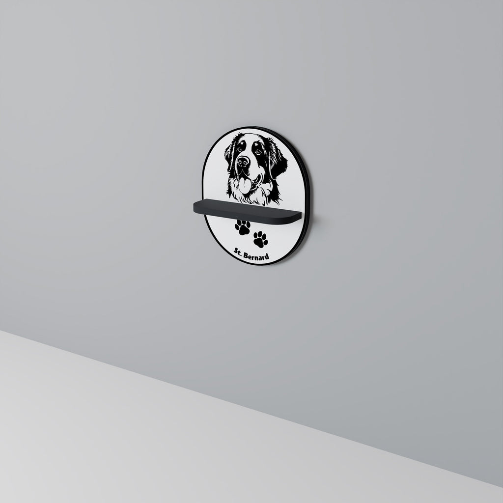 SAINT BERNARD Prateleira Oval Decorativa em Acabamento Preto