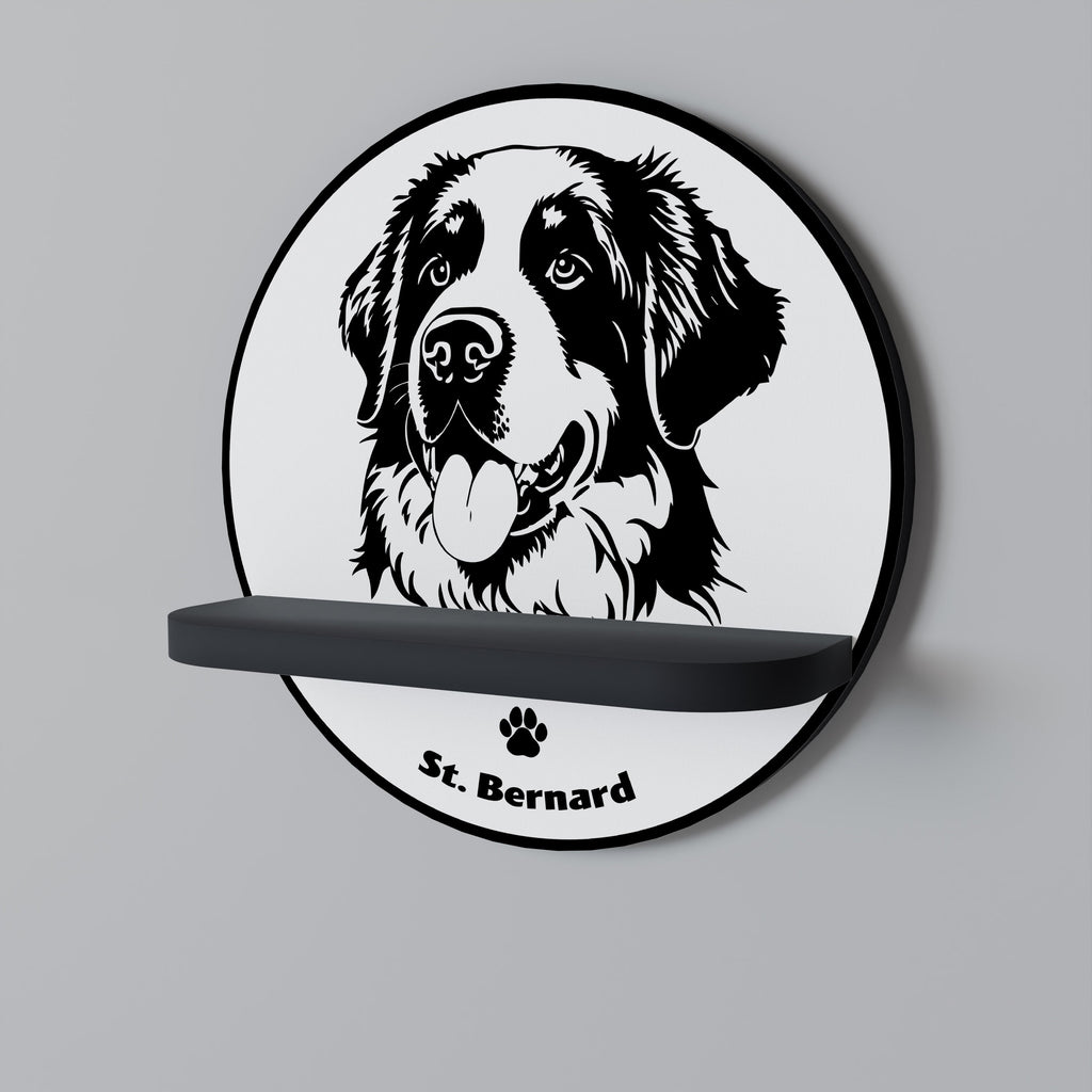 SAINT BERNARD Round Art Shelf In Black Finish