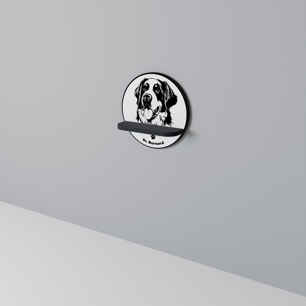 SAINT BERNARD Round Art Shelf In Black Finish