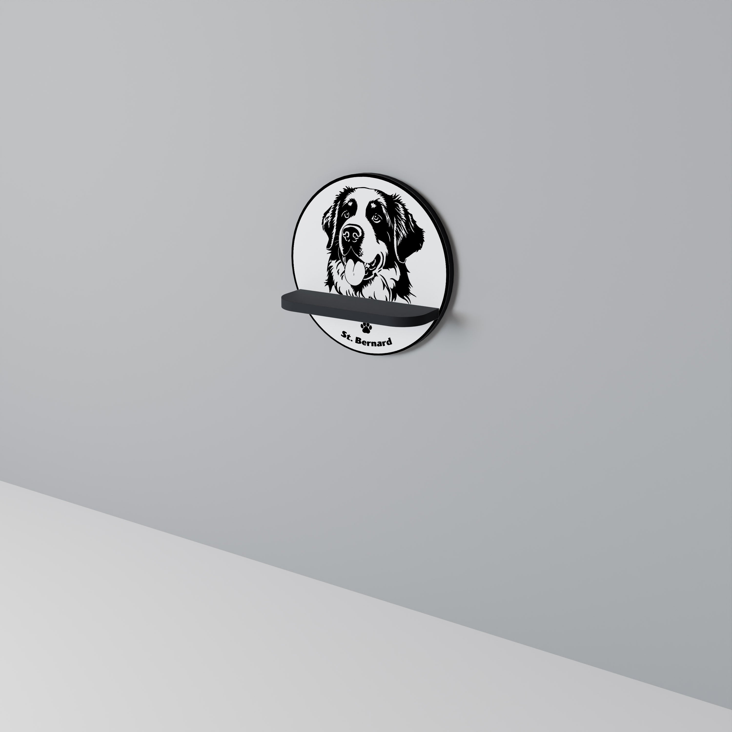 SAINT BERNARD Prateleira Redonda Decorativa em Acabamento Preto