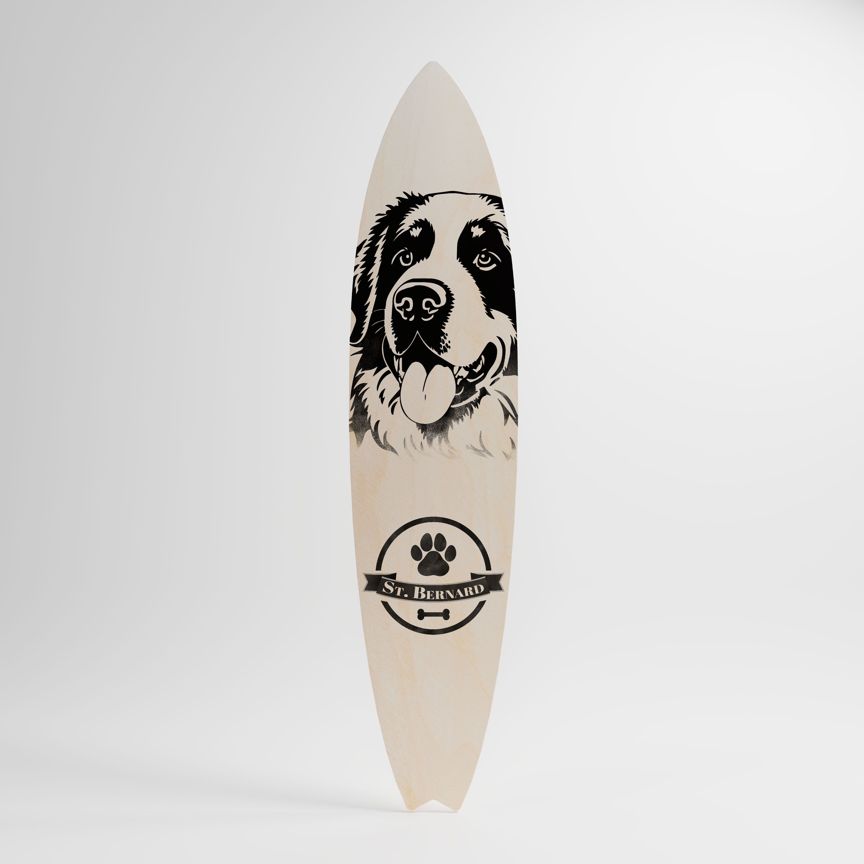 SAINT BERNARD Prancha de surf decorativa em contraplacado