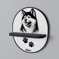 AKITA DOG Prateleira Oval Decorativa em Acabamento Preto