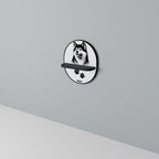 AKITA DOG Prateleira Oval Decorativa em Acabamento Preto