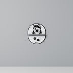 AKITA DOG Prateleira Oval Decorativa em Acabamento Preto