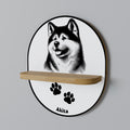 AKITA DOG Prateleira Oval Decorativa em Efeito Carvalho