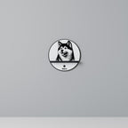 AKITA DOG Prateleira Redonda Decorativa em Acabamento Preto