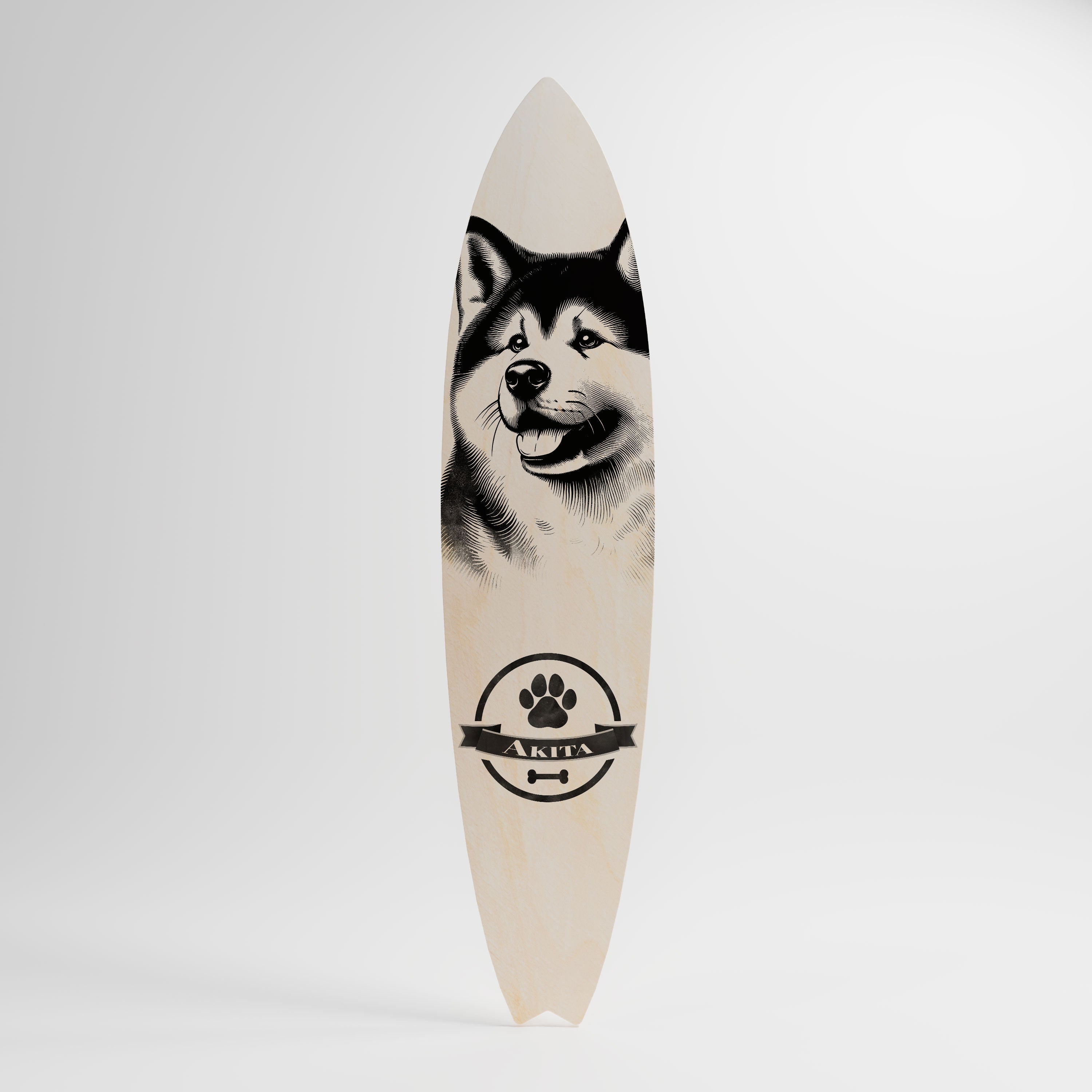 AKITA DOG Prancha de surf decorativa em contraplacado
