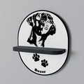 BOXER DOG Prateleira Oval Decorativa em Acabamento Preto