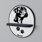 BOXER DOG Prateleira Oval Decorativa em Acabamento Preto