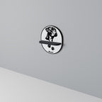 BOXER DOG Prateleira Oval Decorativa em Acabamento Preto