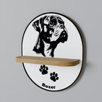 BOXER DOG Prateleira Oval Decorativa em Efeito Carvalho