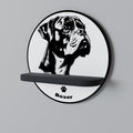 BOXER DOG Prateleira Redonda Decorativa em Acabamento Preto