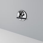 BOXER DOG Prateleira Redonda Decorativa em Acabamento Preto