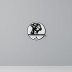 BOXER DOG Prateleira Redonda Decorativa em Acabamento Preto