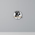 BOXER DOG Prateleira Redonda Decorativa em Efeito Carvalho