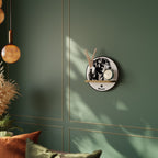 BOXER DOG Prateleira Redonda Decorativa em Efeito Carvalho