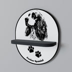 ENGLISH COCKER SPANIEL Prateleira Oval Decorativa em Acabamento Preto