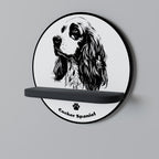 ENGLISH COCKER SPANIEL Prateleira Redonda Decorativa em Acabamento Preto