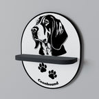 COONHOUND DOG Prateleira Oval Decorativa em Acabamento Preto