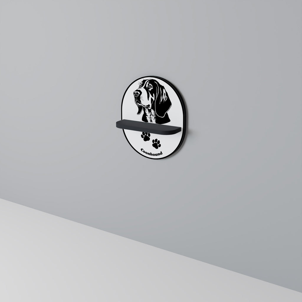 COONHOUND DOG Prateleira Oval Decorativa em Acabamento Preto