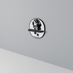 COONHOUND DOG Prateleira Oval Decorativa em Acabamento Preto