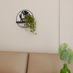 COONHOUND DOG Prateleira Redonda Decorativa em Acabamento Preto