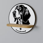 COONHOUND DOG Prateleira Redonda Decorativa em Efeito Carvalho