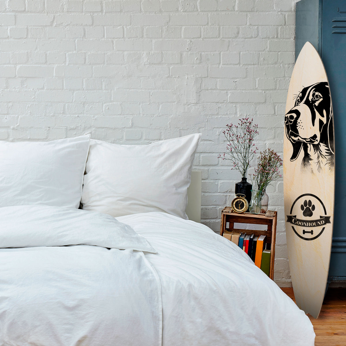 COONHOUND DOG Painel Decorativo Prancha de Surf