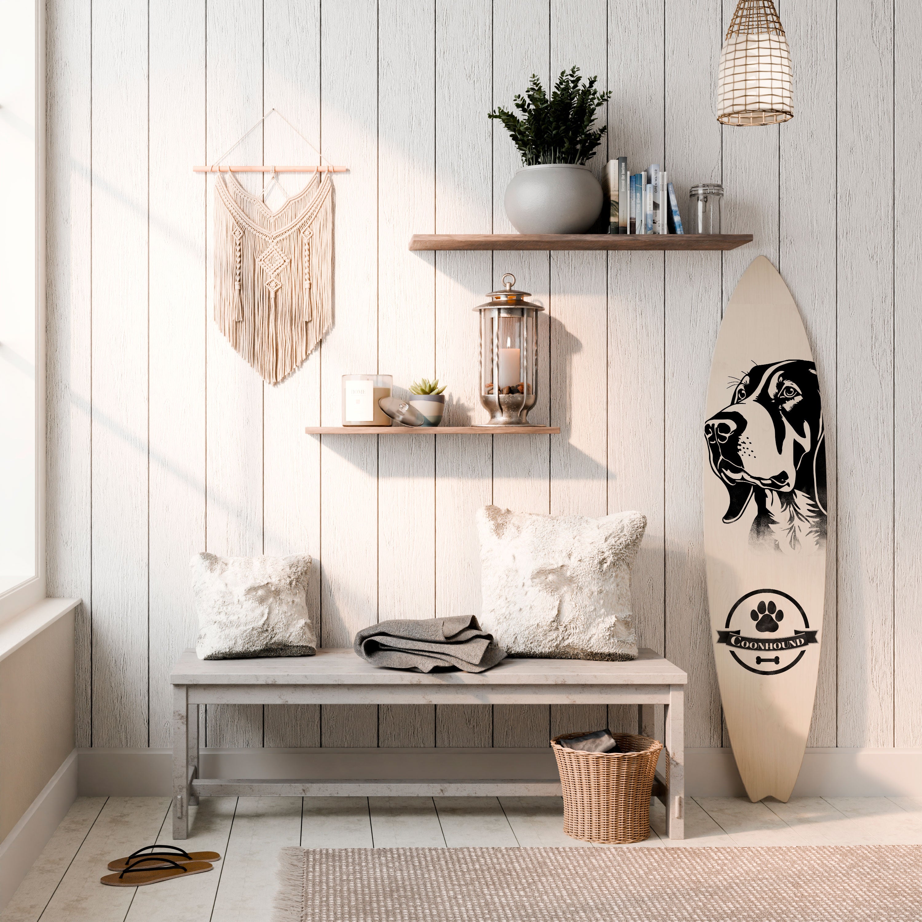 COONHOUND DOG Decorative Plywood Surfboard