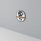 DACHSHUND DOG Prateleira Oval Decorativa em Efeito Carvalho