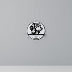 DACHSHUND DOG Prateleira Redonda Decorativa em Acabamento Preto