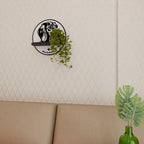 DACHSHUND DOG Prateleira Redonda Decorativa em Acabamento Preto