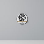 DACHSHUND DOG Prateleira Redonda Decorativa em Efeito Carvalho