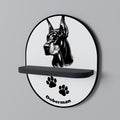 DOBERMAN DOG Prateleira Oval Decorativa em Acabamento Preto