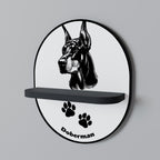 DOBERMAN DOG Prateleira Oval Decorativa em Acabamento Preto