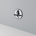 DOBERMAN DOG Prateleira Oval Decorativa em Acabamento Preto