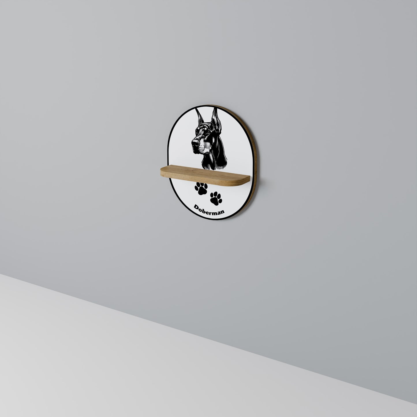 DOBERMAN DOG Art Shelf