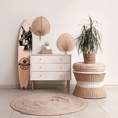 DOBERMAN DOG Painel Decorativo Prancha de Surf