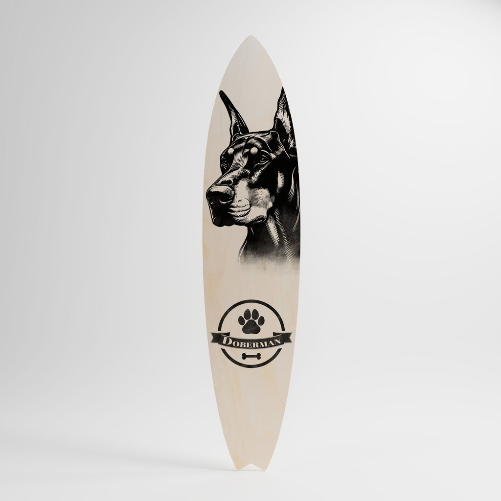 DOBERMAN DOG Painel Decorativo Prancha de Surf