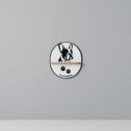 FRENCH BULLDOG Prateleira Oval Decorativa em Efeito Carvalho