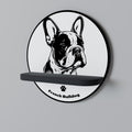 FRENCH BULLDOG Round Art Shelf In Black Finish