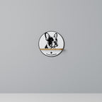 FRENCH BULLDOG Prateleira Redonda Decorativa em Efeito Carvalho