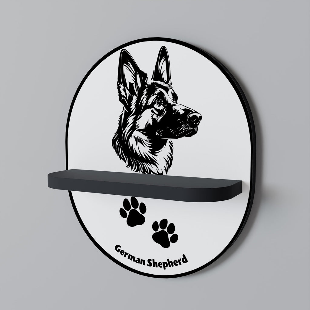 GERMAN SHEPARD Prateleira Oval Decorativa em Acabamento Preto