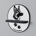 GERMAN SHEPARD Prateleira Oval Decorativa em Acabamento Preto