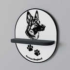 GERMAN SHEPARD Prateleira Oval Decorativa em Acabamento Preto