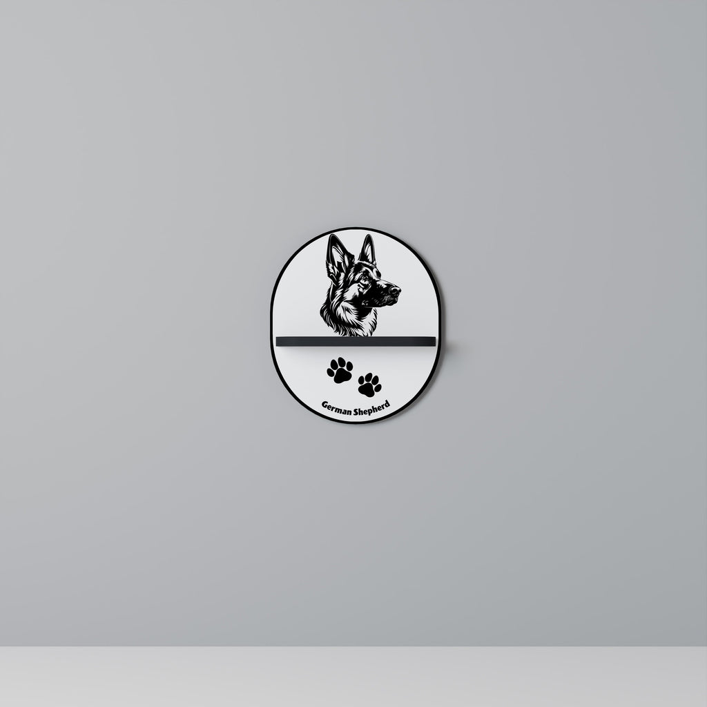 GERMAN SHEPARD Prateleira Oval Decorativa em Acabamento Preto
