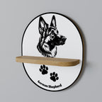 GERMAN SHEPARD Prateleira Oval Decorativa em Efeito Carvalho