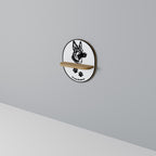 GERMAN SHEPARD Prateleira Oval Decorativa em Efeito Carvalho